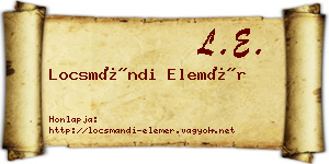 Locsmándi Elemér névjegykártya