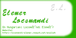 elemer locsmandi business card